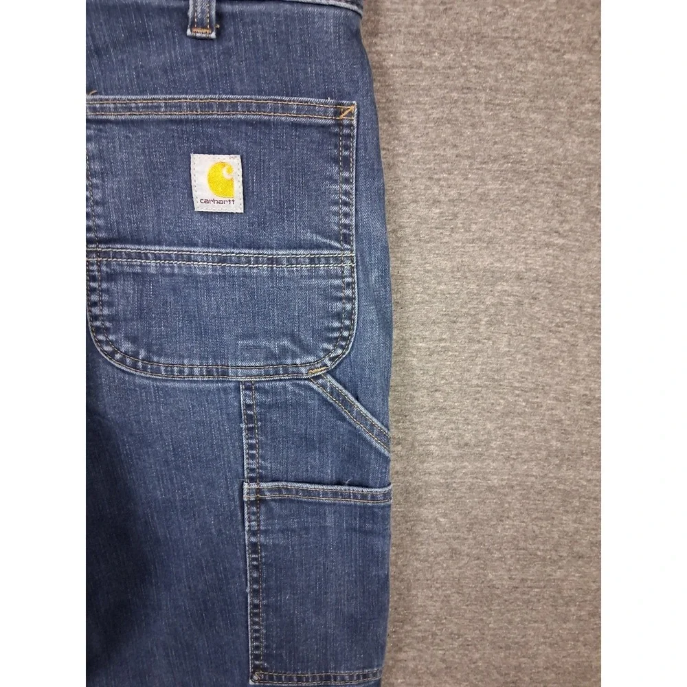 Carhartt Mens Jeans 33x32 Blue Denim‎ Double Front Relaxed Fit Utility Rugged